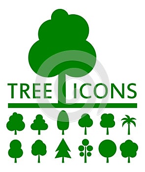 Concept green tree set