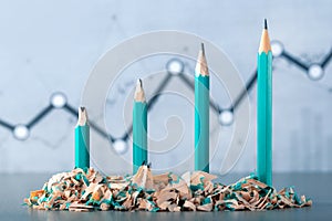 Concept Growing Business Success With Pencils And Chart