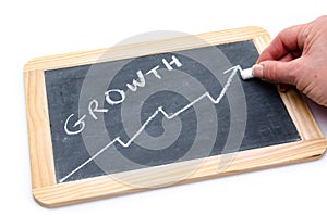 Concept about growth on a slate