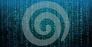 Abstract background with binary code. Hackers, darknet, virtual reality and science fiction concept.