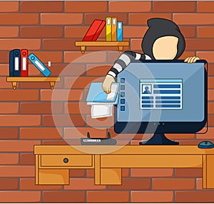 Concept of hacker internet activity or security hacking