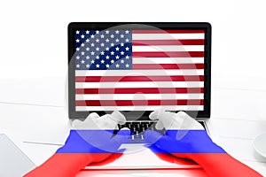 Concept of hacking Russia in the United States