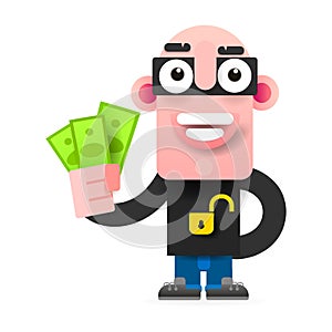 Concept Of Hacking. Russian Hacker. Thief Trying To Hack Personal Information