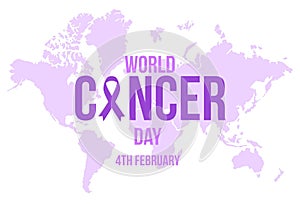 Concept of happy world cancer day in the world