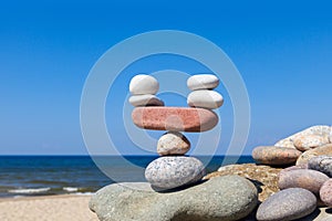 Concept of harmony and balance. Balance and poise stones.