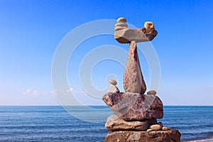 Concept of harmony and balance. Balance and poise stones.