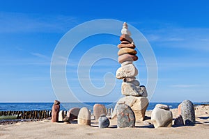 Concept of harmony and balance. Balance and poise stones.