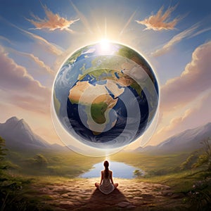 Concept - healing the Earth. Illustration on the theme of ecology
