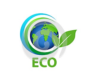 The concept of a healthy earth. Good ecology of green globe planet.