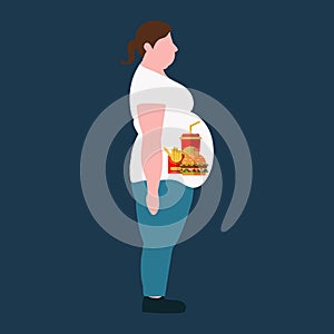 The concept of a healthy lifestyle and losing weight. Vector.