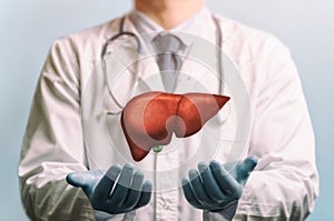 Concept of healthy liver and donation