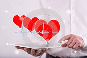 Concept of a heart beats graph