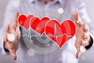 Concept of a heart beats graph