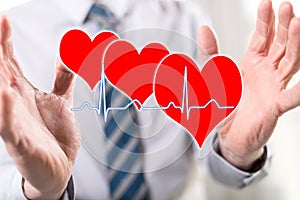 Concept of a heart beats graph