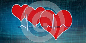 Concept of heart beats graph