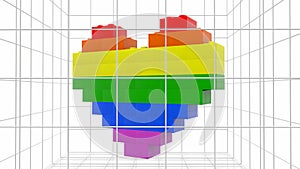 Concept of heart in LGBT colors in cage