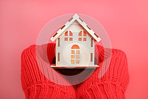 Concept heat saving. Warming house