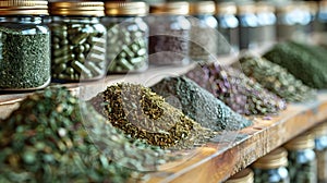 Harmonious Herbs: Nature\'s Melody for Wellness. Concept Herbalism, Healing Plants, Holistic photo