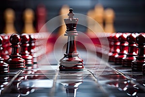 concept highlights the synergy between chess pieces and strategic business.