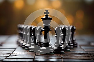 concept highlights the synergy between chess pieces and strategic business.