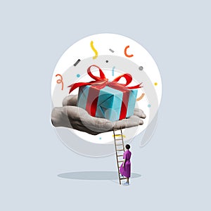 The concept of holidays and gifts.