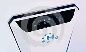 Concept of home hydrogen unit for renewable energy storage.