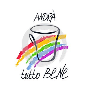 Da Speranza epidemia. dipinto a mano arcobaleno caffè tazza gratuito Scrivere 