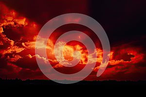 concept horror creepy war header website wide banner web design space background skies dramatic night effect smoke fire clouds sky