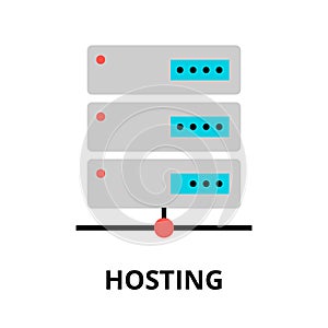 Concept of hosting icon, for graphic and web design