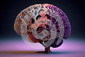 Concept of human intelligence with human brain. Generative Ai