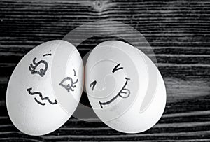 Concept human relationships and emotions eggs - romance