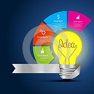 Concept idea light bulb info graphics design template