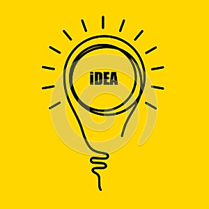 Concept of idea with lightbulb