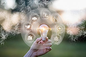 Concept of ideas and alternatives to energy sources