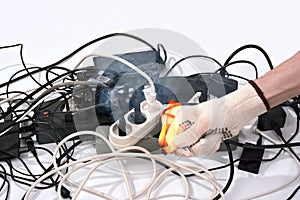 Concept of ignition of cables from overheating of an electric ne