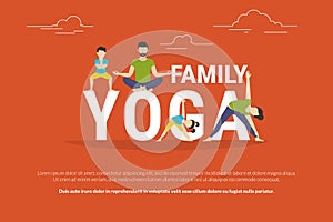 Concept illustration of family yoga