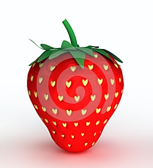 Concept illustration of love. Strawberry with seed