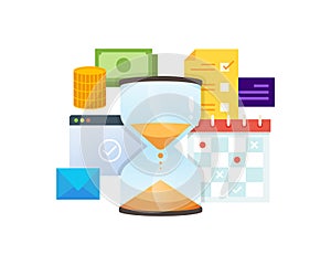 Concept illustration of time management technology