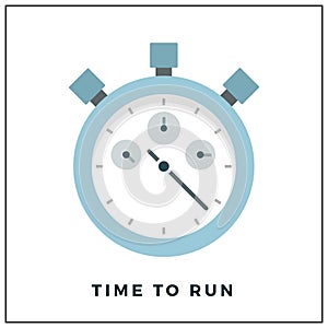 Concept illustration of time to run, time management vector icon flat isolated