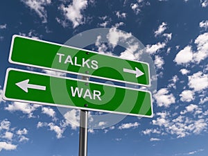 Talks versus war photo