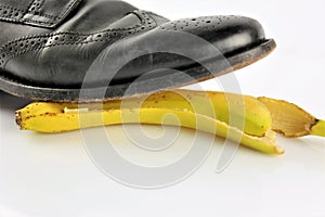 An concept image of a banana peel - accident, danger, comedy