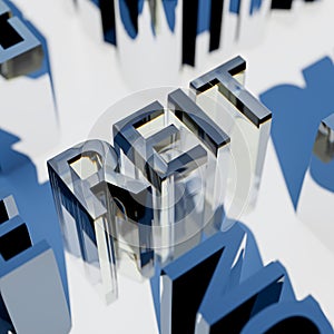 Concept image of Business Acronym REIT as Real Estate Investment Trust. 3d rendering