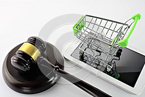 An concept image of ecommerce and law