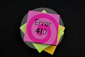 An concept Image of a Error 410 note