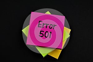 An concept Image of a Error 501 note