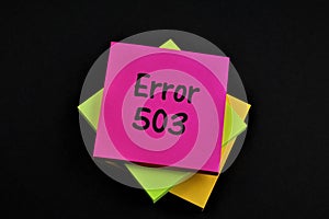 An concept Image of a Error 503 note