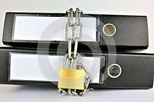 An concept Image of a Folder with chains and a lock