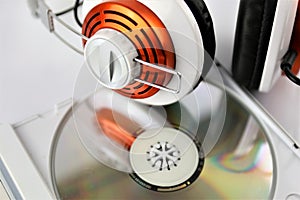 An concept Image of a headphone with a Music CD