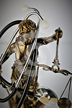 An concept Image of a justice with a stethoscope