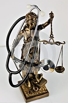 An concept Image of a justice with a stethoscope